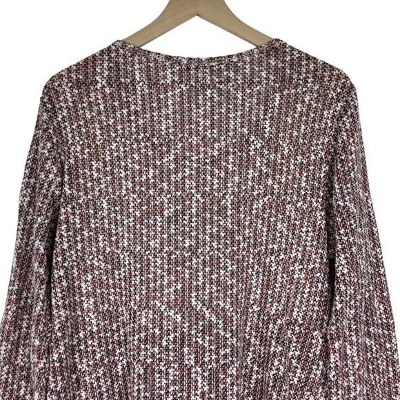 ONLY NINE Woman Top Sweater Blouse Woven Fringe Asymmetrical Trim Scoop Neck 2X - Picture 4 of 9